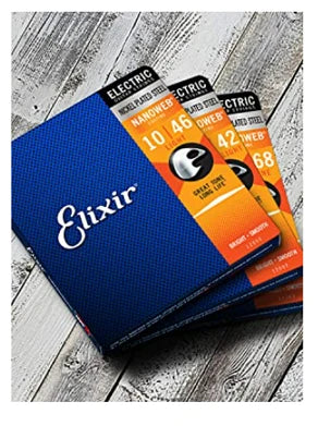 Cordas de Guitarra Elétrica, Elixir revestimento NANOWEB, super leve. 009-.042,