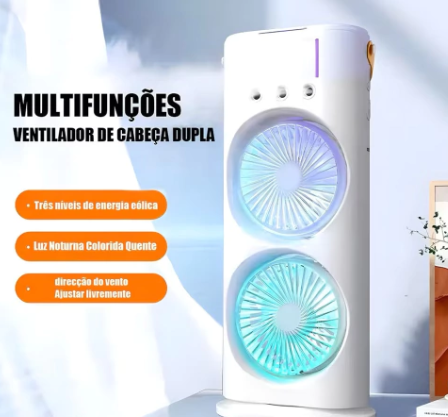 MINI Refrigerador De Ar Ventilador Umidificador Dupla Camada Ventilador Climatizador Ar C/ Reservatório