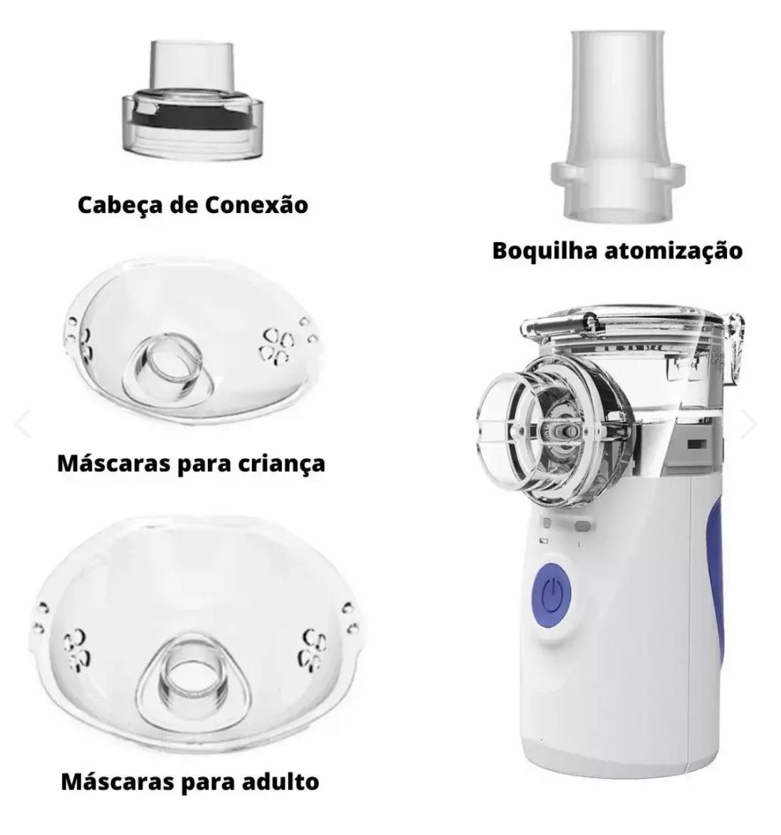 Inalador Nebulizador Portátil Mini Recarregável Cor Branco 110v/220v