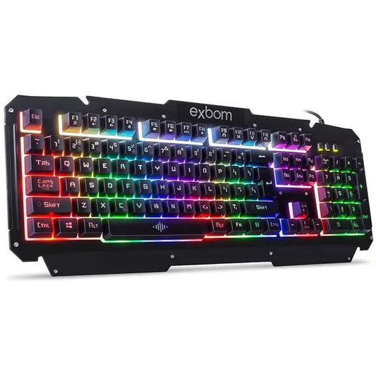 Teclado Gamer Mecânico USB e RGB em LED